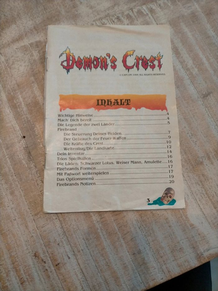 Demon s crest notice snes - photo numéro 1
