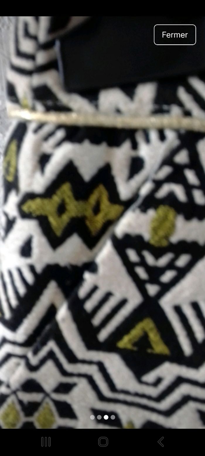 Jupe courte crème/noir/vert - photo numéro 3