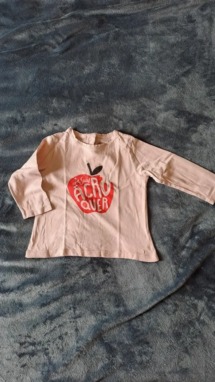 💚T-shirt fille manches longues "Je suis à croquer" GÉMO – 18 mois