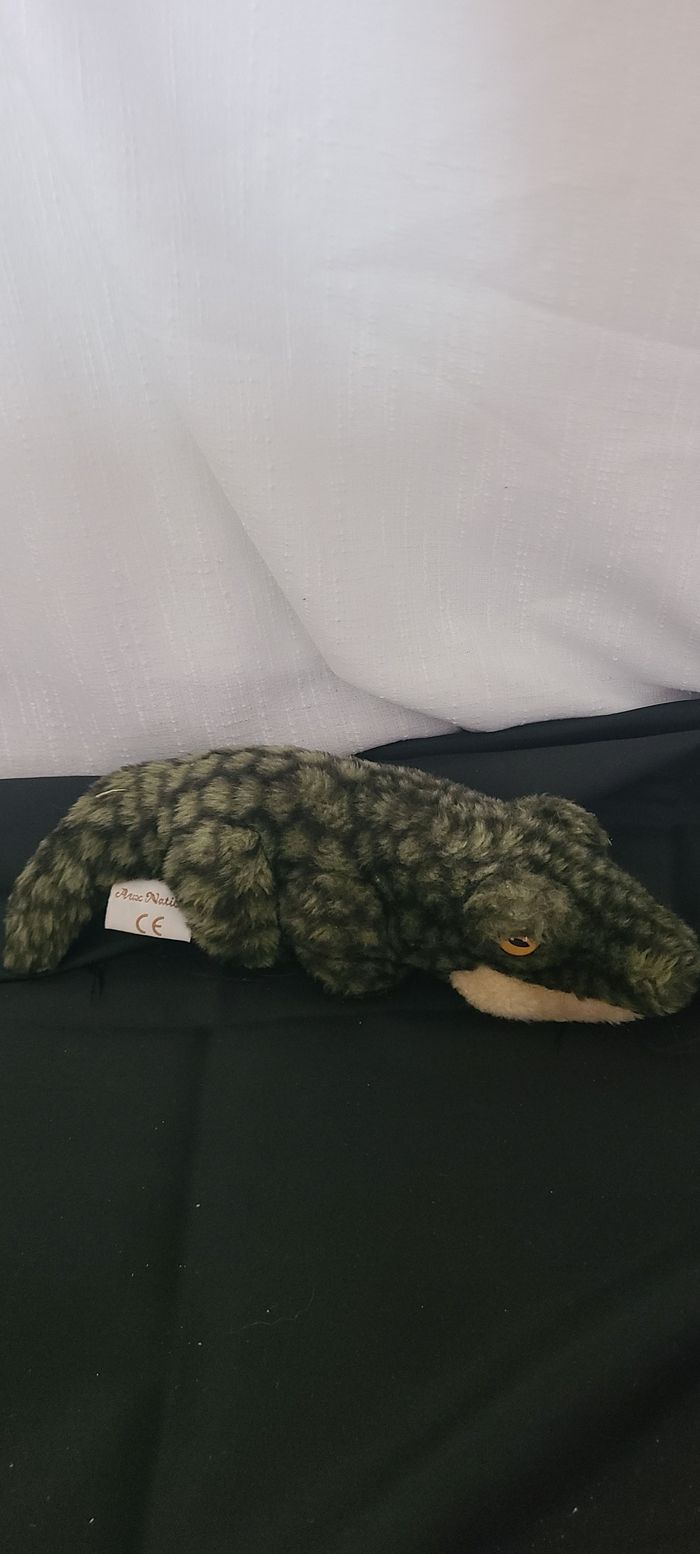 Peluche vintage en tissu d'un crocodile "Aux nations" - photo numéro 2