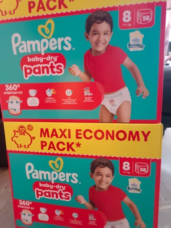 Couches Pampers Baby-Dry pants Taille 8 - photo numéro 3