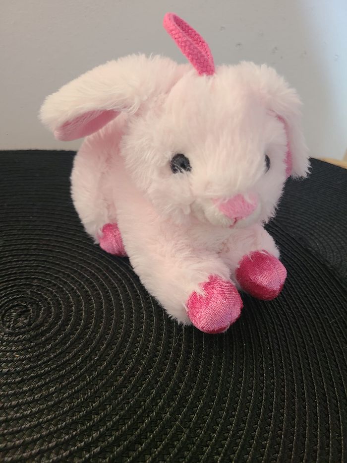 doudou lapin rose paillette rodadou - photo numéro 2
