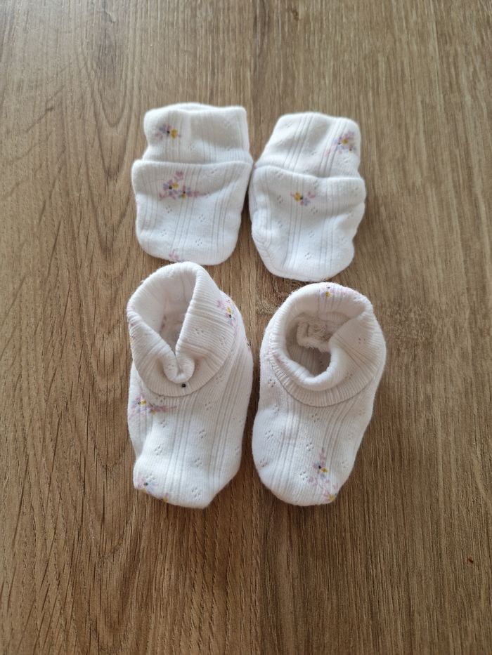 Chaussons & Moufles Anti-griffures Fleurs