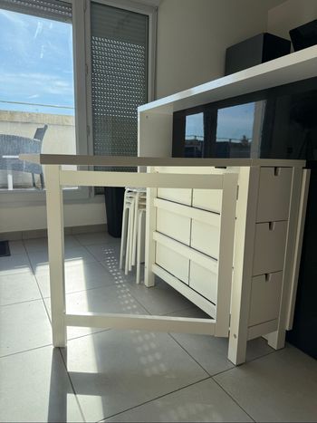 Table à rabat blanc