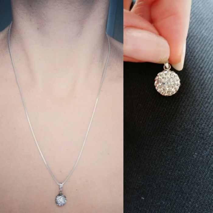 Pendentif à strass en argent véritable