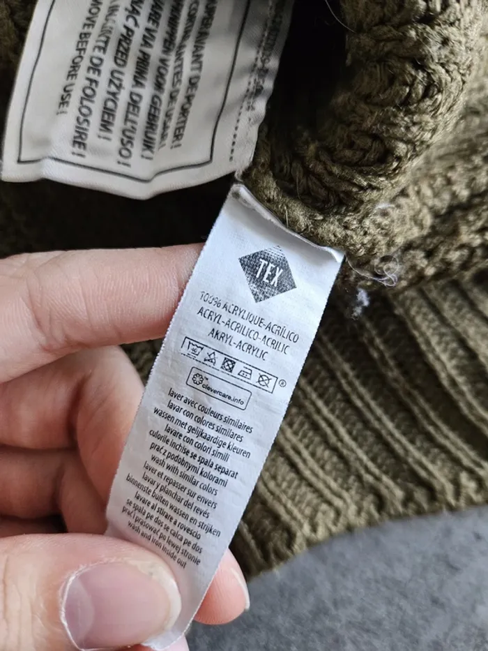 Pull décontracté mi-saison femme - Taille L / 40 - Tex - Kaki - photo numéro 4