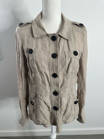 Veste saharienne en lin beige crème Comptoir des Cotonniers T40 L
