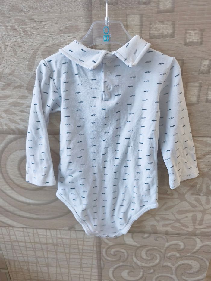 Body habillé noeud papillon et motifs moustaches - photo numéro 3