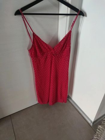 Chemise de nuit rose fushia à pois