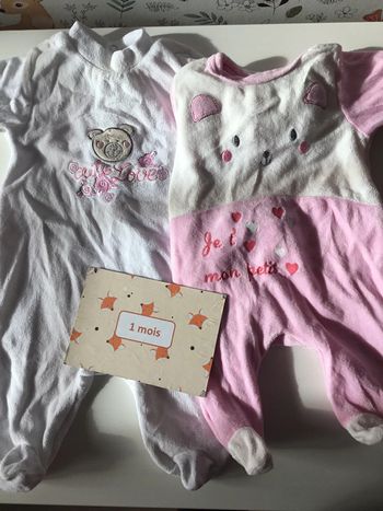 Lot de 2 pyjamas 1 mois