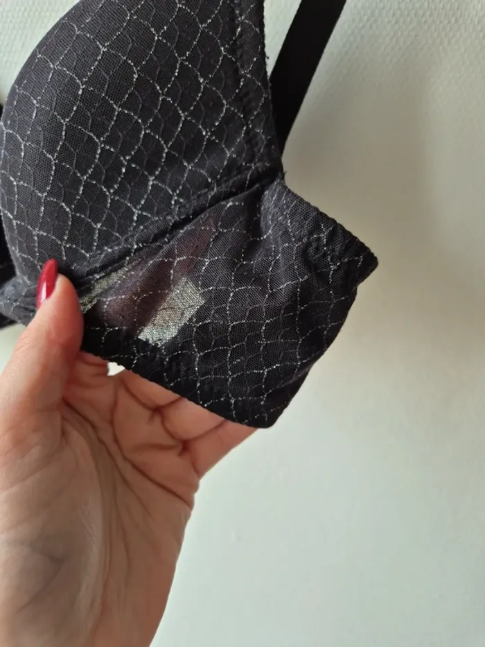 soutien gorge a coques passionata avec dentelle noir et argenté - photo numéro 4