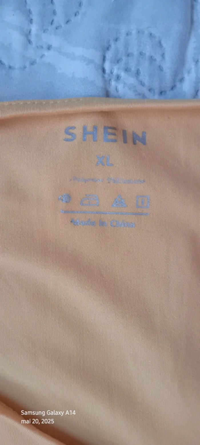 Tee-shirt fluide basique col en V jaune femme XL shein - photo numéro 13