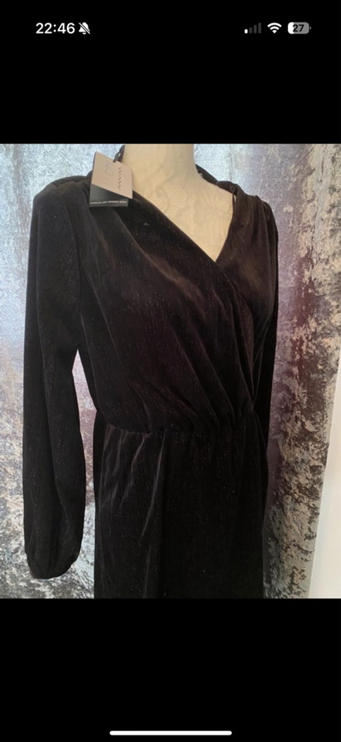 Robe noir velours La City  neuf T40 - photo numéro 3