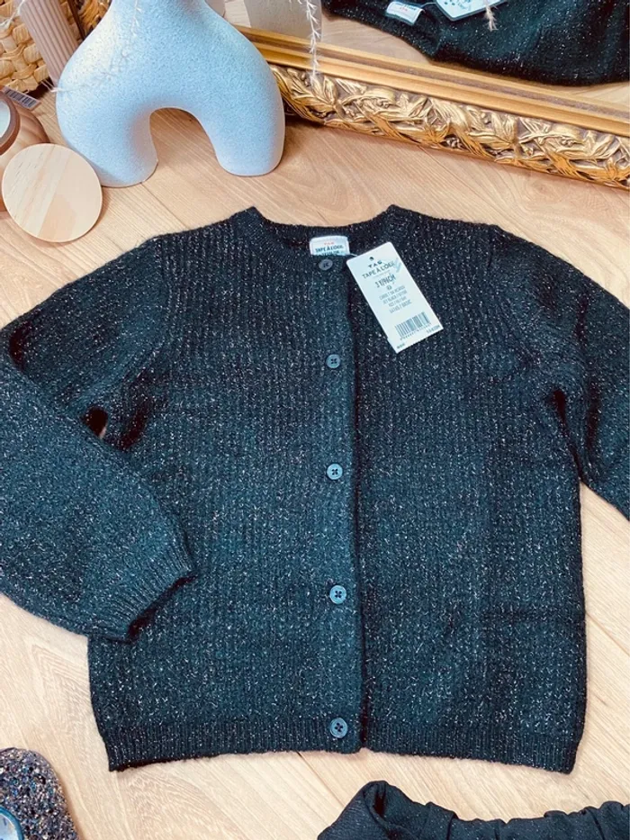 Taille 3 ans tenue 2p fille TAO Lpc noir * scintillant * 🩷 - photo numéro 2