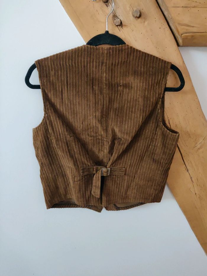 Gilet veste sans manches velours côtelé années 70 - photo numéro 4