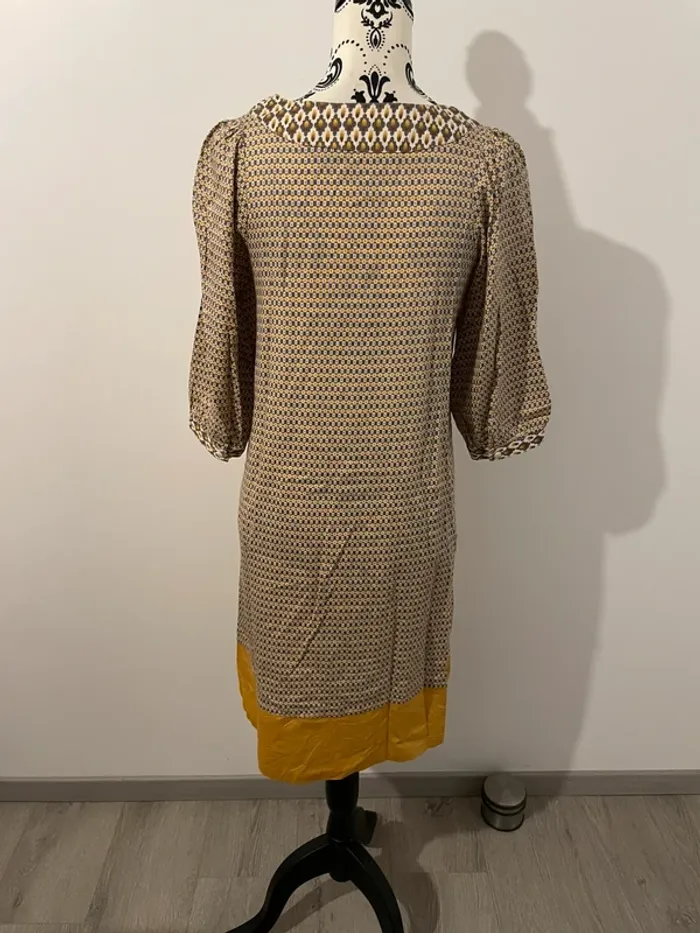 Robe les petites collections taille 36 moutarde blanc gris - photo numéro 6