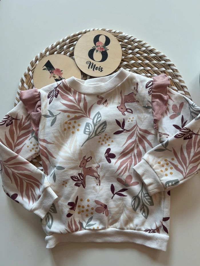 Sweat rose et blanc - 18 mois - petit béguin