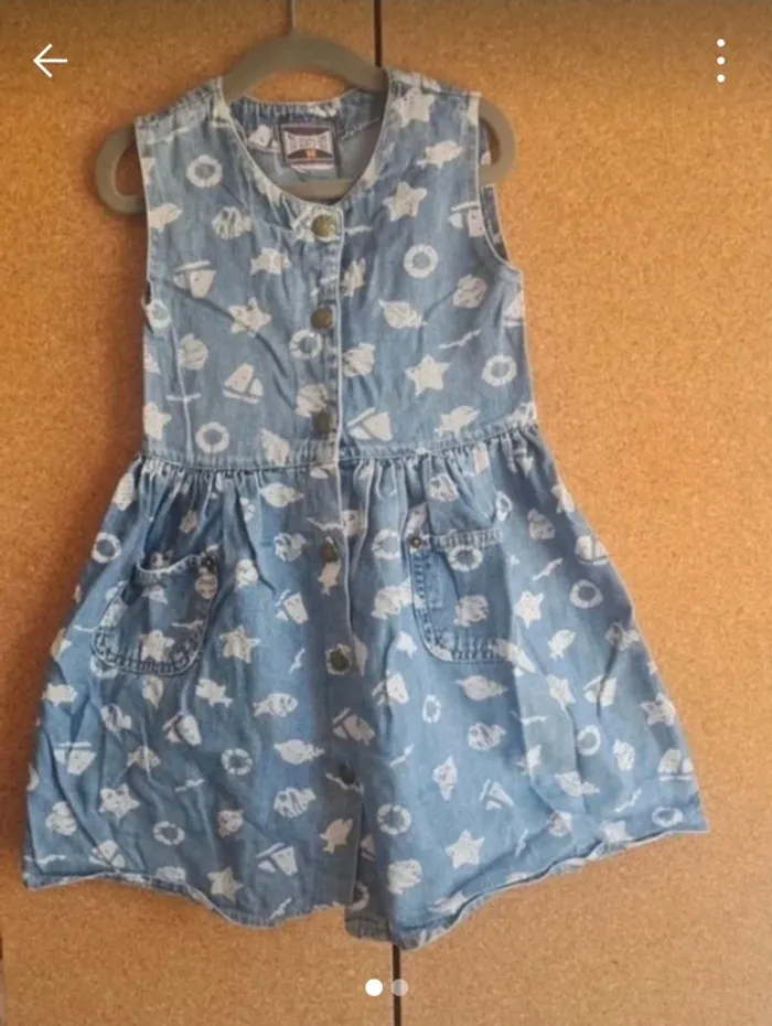 Robe en jean avec motif