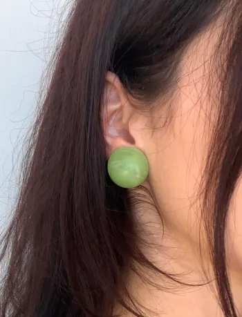 Boucles d’oreilles fantaisies vintage des années 80 à clip vertes 🍬