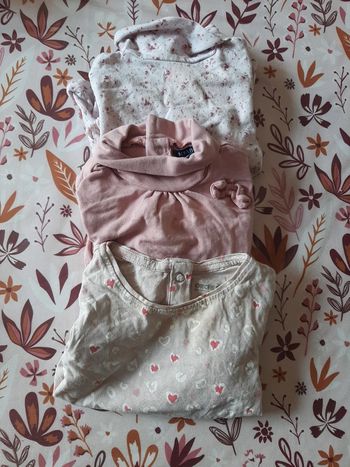 Lot de 2 cols roulés et 1 T-shirt manches longues 18 mois
