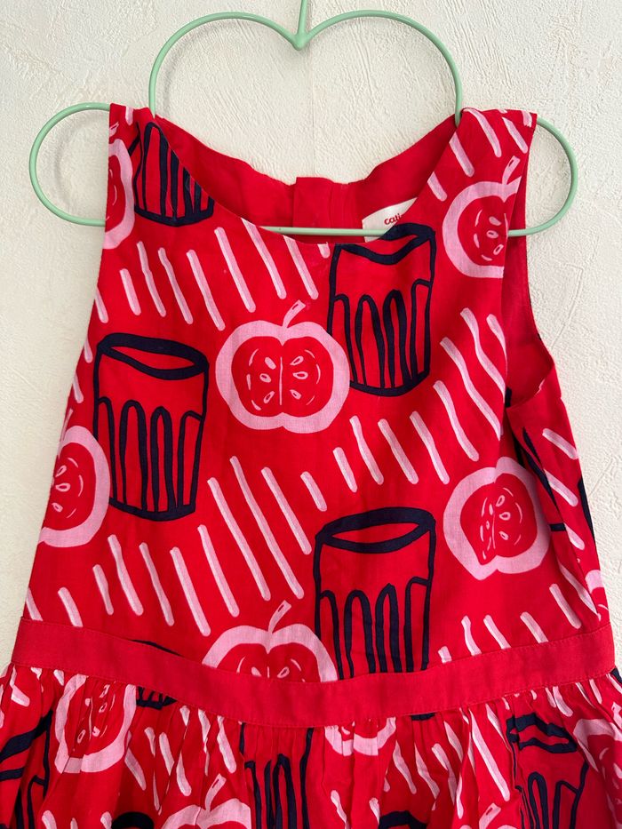 Robe rouge sans manches en coton imprimée fille 8 ans Catimini - photo numéro 2