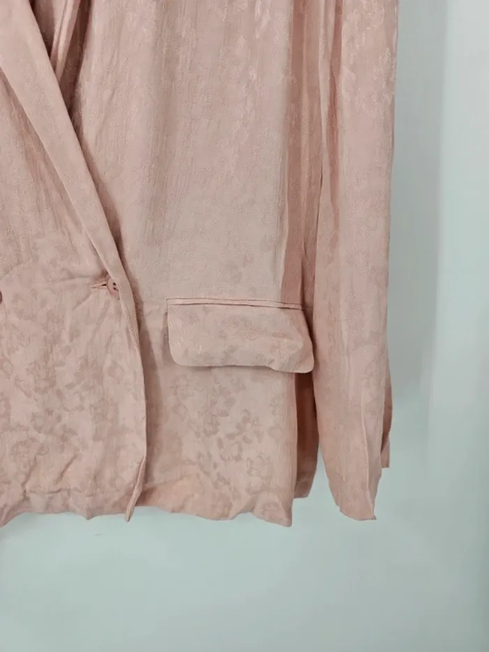 Veste blazer La Fée Maraboutée – Taille 38 – Coloris rose poudré - défaut tâche - photo numéro 4