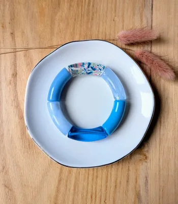 Bracelet tube camaieu de bleu