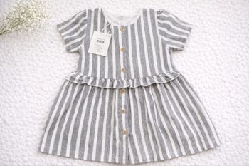 Robe Name It rayée - blanc et gris- 
