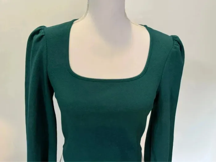 Tee shirt manches longue vert taille L - photo numéro 2