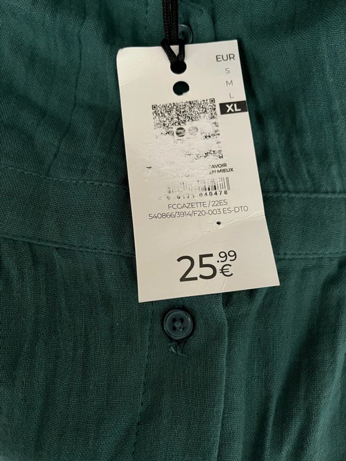 Top, débardeur bretelles ajustables vert taille XL 100 % coton - photo numéro 3