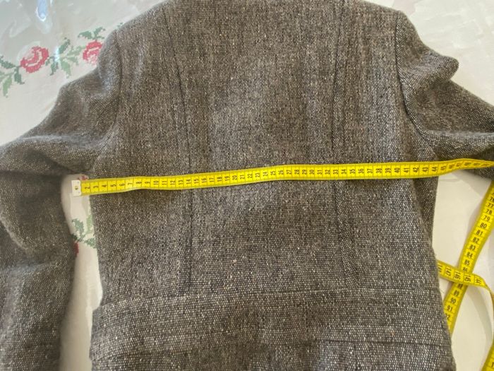 Manteau  en laine  beige  et marron - photo numéro 7