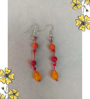 Boucles d’oreilles légères orange & rose – Fil coloré