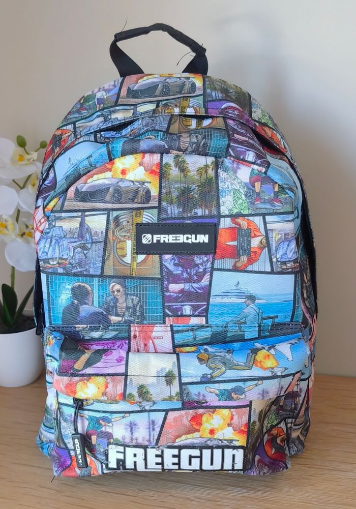 🌿 Sac à dos + trousse scolaire - 1 compartiment - Freegun 🌿 - photo numéro 2