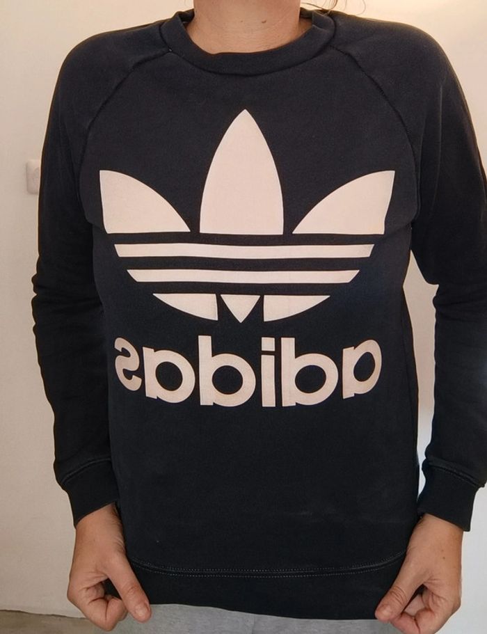 Sweat adidas coton bleu marine unisex - photo numéro 2