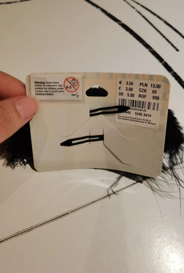 Barrettes "oreilles de chat" rose et noire - photo numéro 6