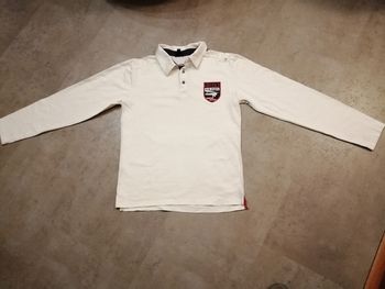 Polo manches longues blanc et marine 14 ans Creeks