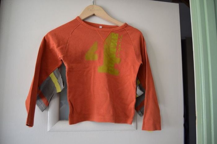 t shirt orange manche longue