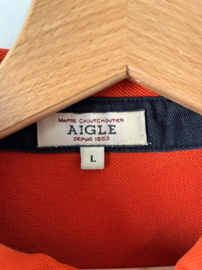 Polo aigle orange bleu L - photo numéro 2