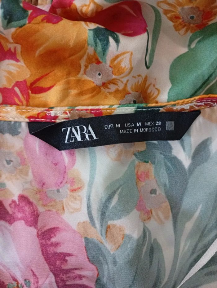 ZARA - blouse fleurie fluide taille M | multicolore, printemps-été - photo numéro 3