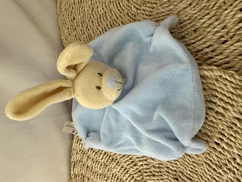 Doudou Plat Lapin bleu Nicotoy