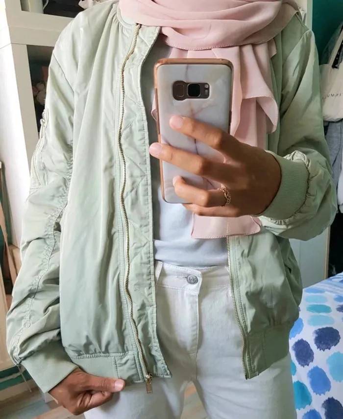🌿 sublime veste bomber vert pastel H&M neuve avec étiquette - photo numéro 4