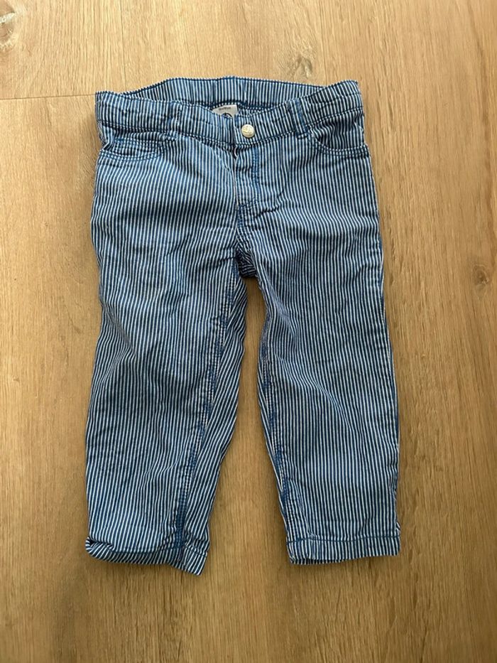 Pantalon rayures petit bateau bébé 18 mois