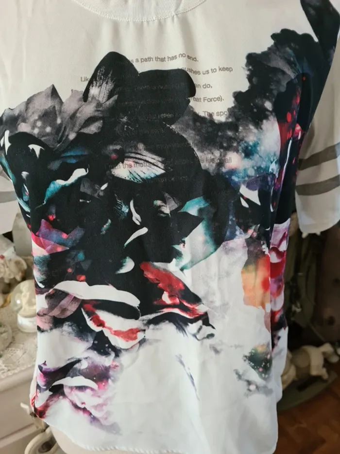 Blouse Blanche imprimée Zara Taille M - photo numéro 2