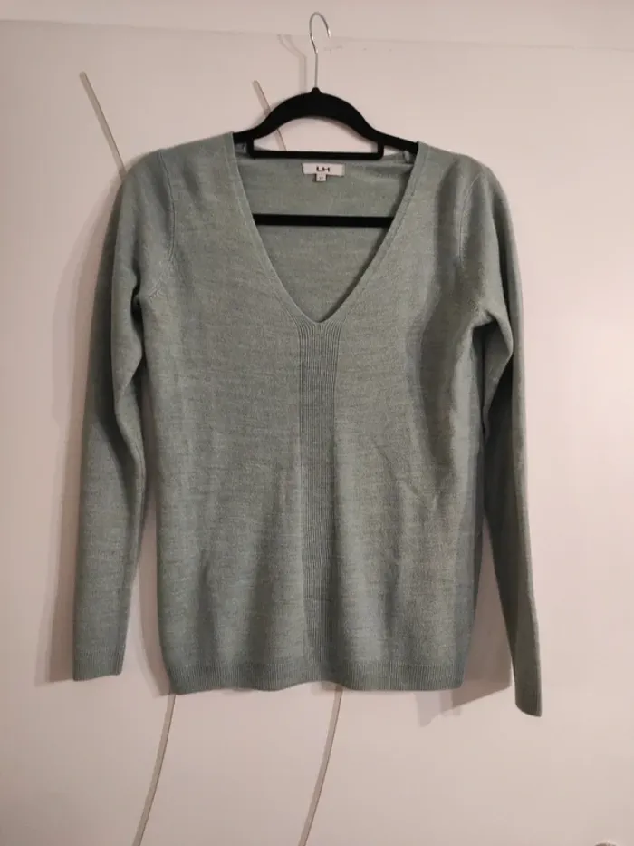 Pull fin vert pâle La Halle XS/S
