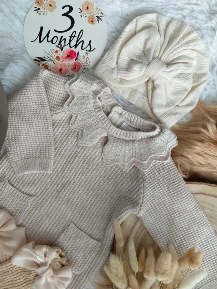 Robe tricot+turban et chaussettes hautes Primark 3 mois 🎀 - photo numéro 5