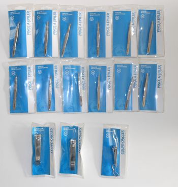 💄 Lot Giphar neuf de Pince à épiler + Coupe-ongles petit et grand modèle 🪞