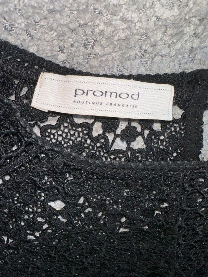 Haut-top en crochet/dentelle/maille ajourée noir Promod - photo numéro 2