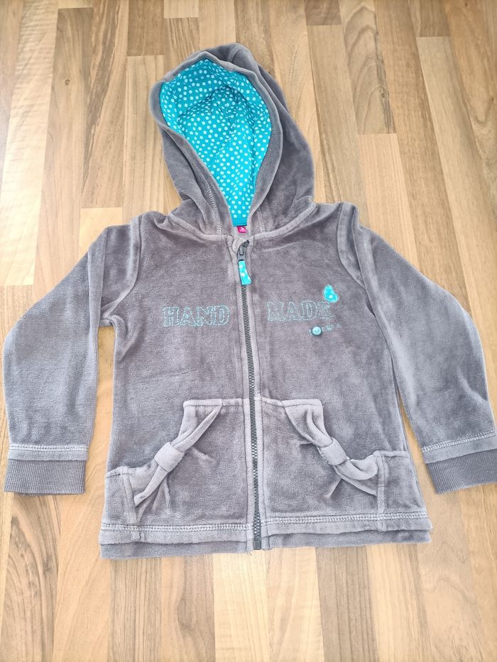 Gilet zippé orchestra 2 ans marron et turquoise