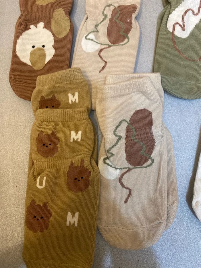 Lot de 6 paires de chaussettes antidérapantes divers coloris 9/12 mois neuves - n90i - photo numéro 4
