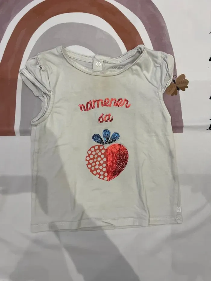 Lot de 4 t-shirts bébé fille - Obaïbi - 23 mois / 86 cm - photo numéro 10